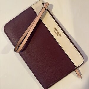 Kate Spade Plum and Cream Wristlet